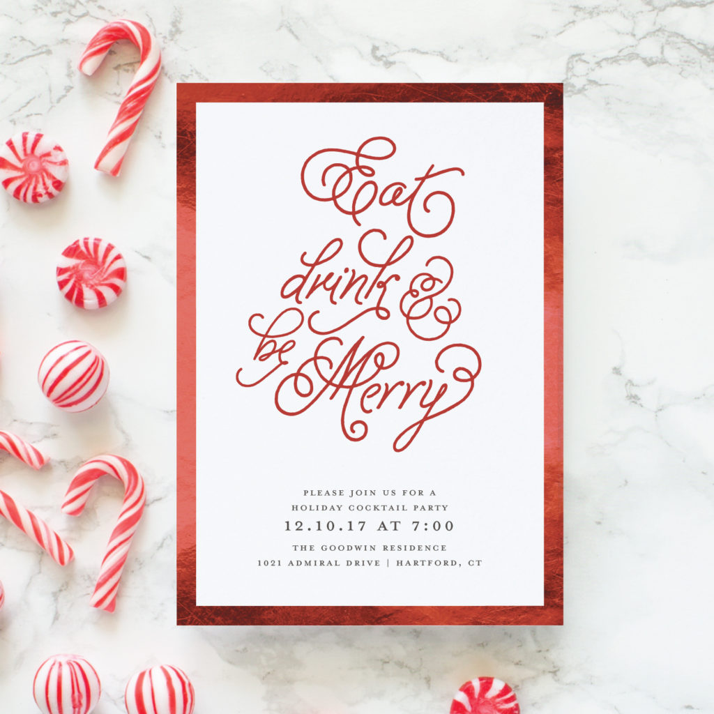 eat drink and be merry party invitations