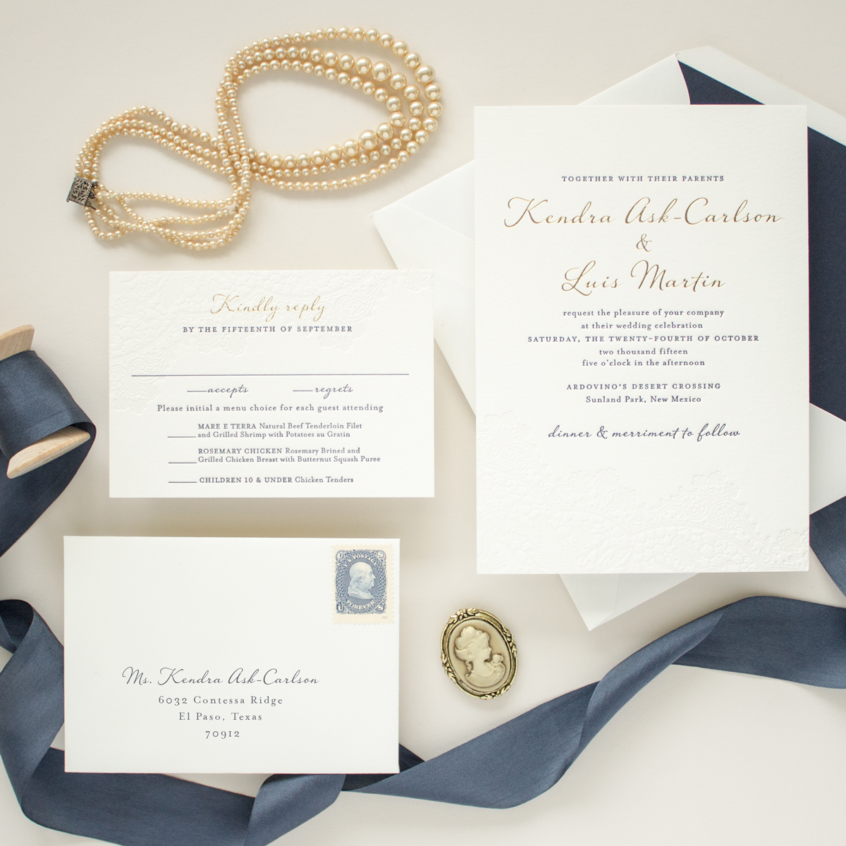Harmony | Gold Foil Stamped Wedding Invitations - Banter and Charm