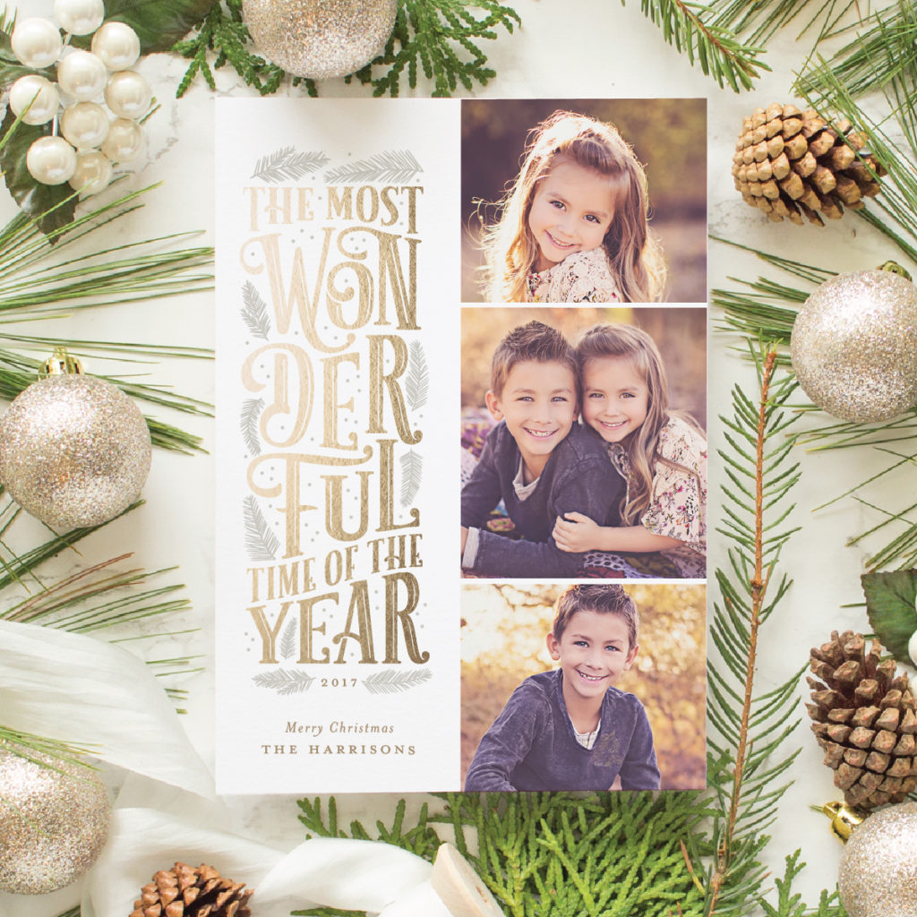 typographic christmas cards for minted