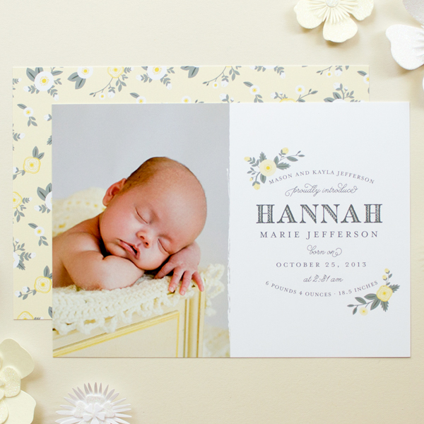 floral baby announcements
