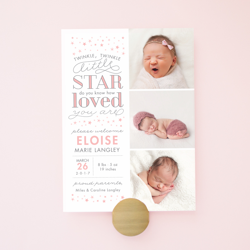 little star theme birth announcement