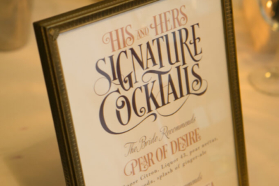 Signature cocktail sign