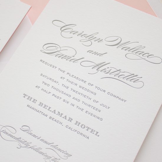 Custom Letterpress Invitations | Blushing - Banter and Charm