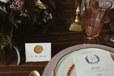 place cards with wax seal table number
