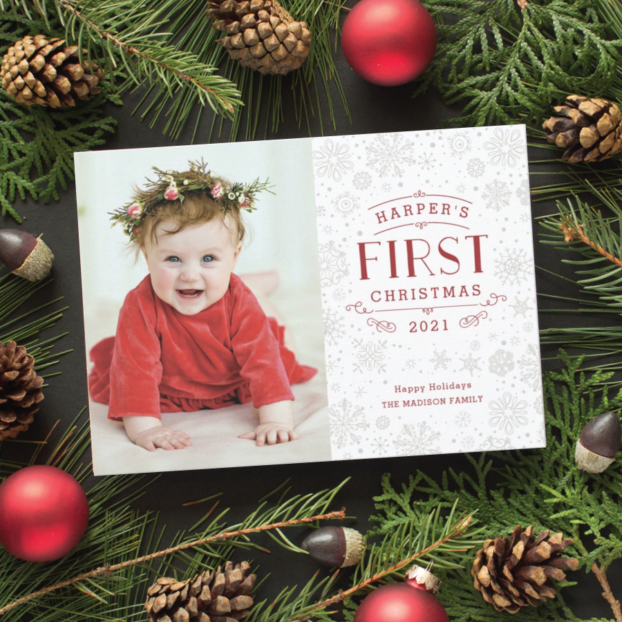 baby's first christmas card