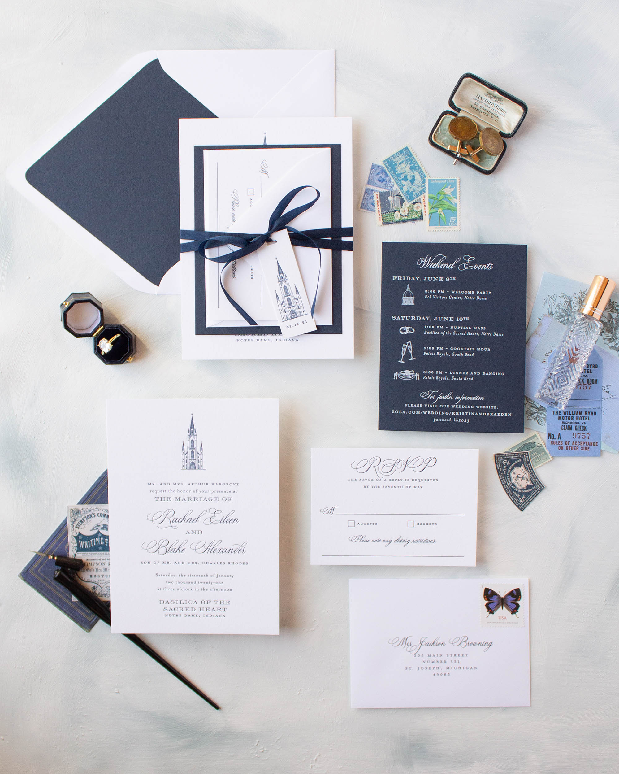 Basilica of the Sacred Heart wedding invitation suite