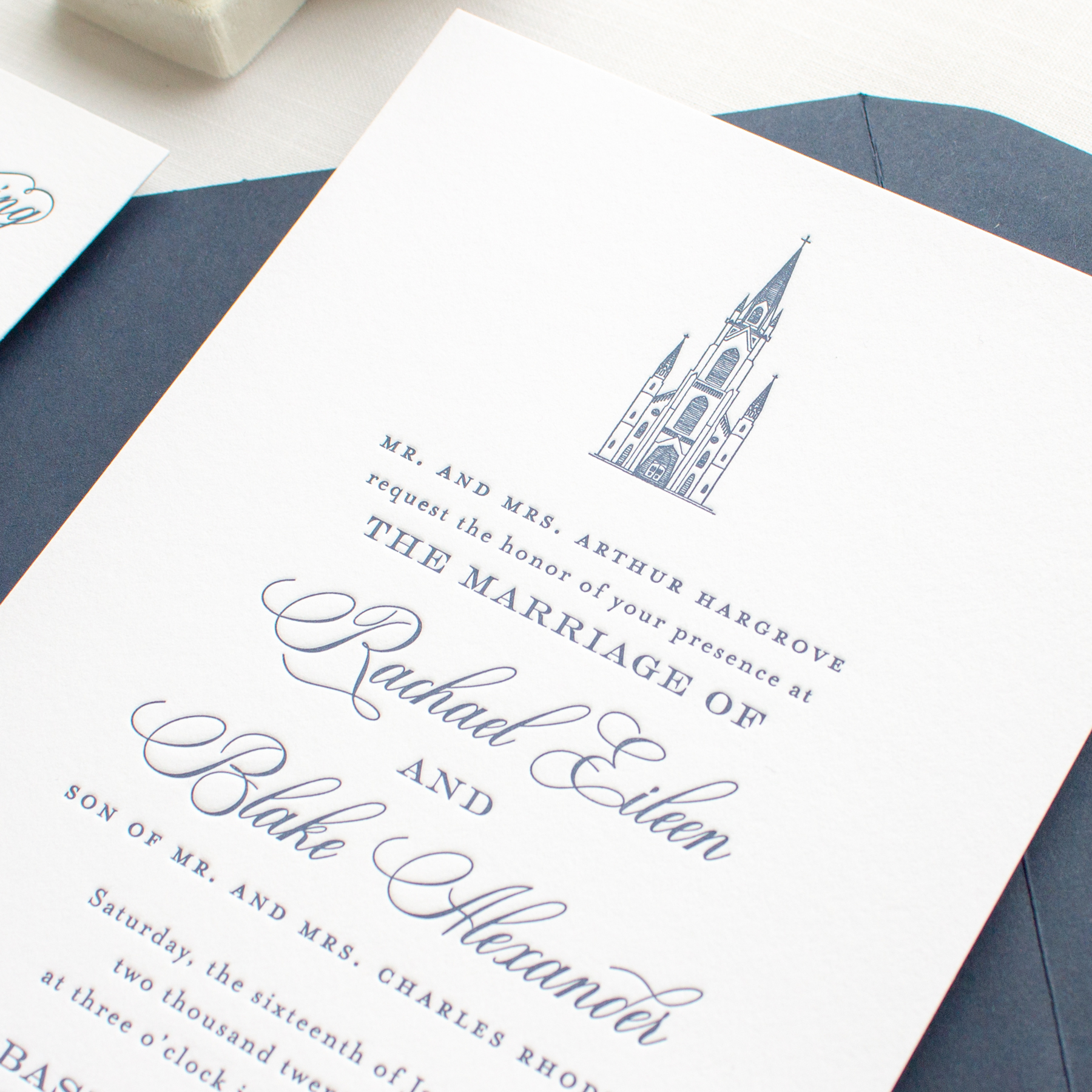 notre dame basilica wedding invitations