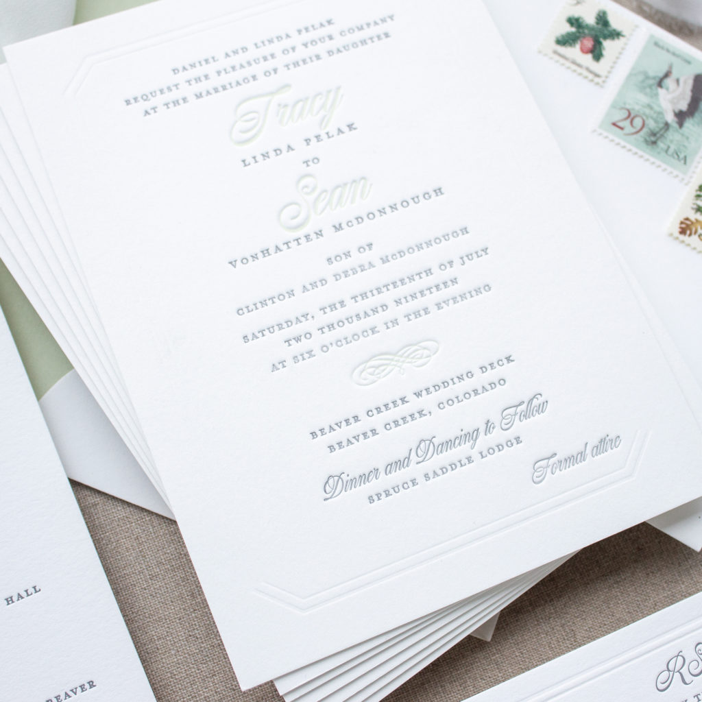 Beaver Creek wedding invitations
