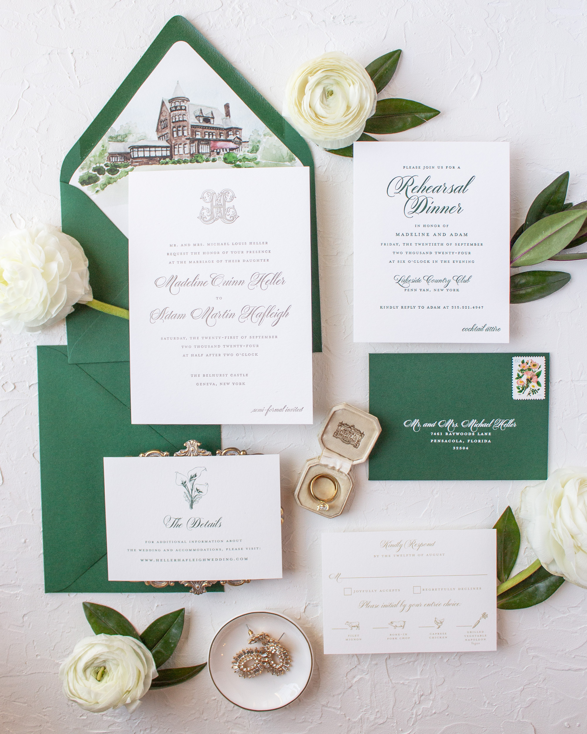 Belhurst Castle wedding invitations