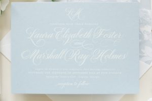 dusty blue wedding invitations