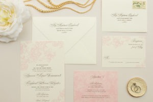 romantic pink wedding invitations