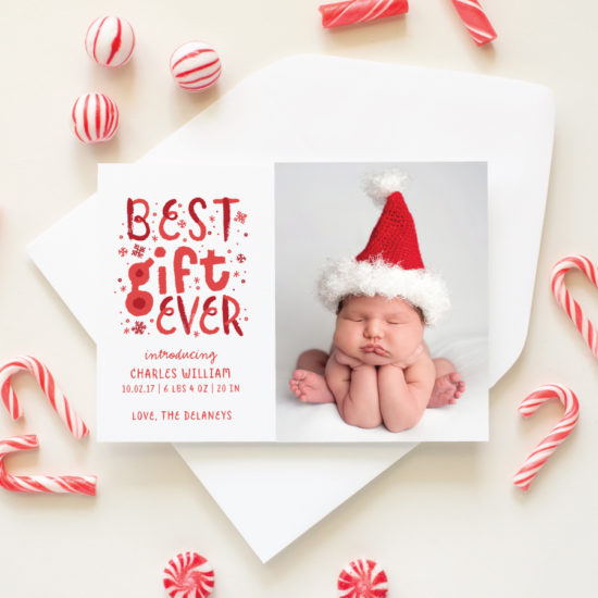 best gift ever christmas birth announcement