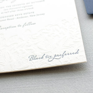 black tie preferred wedding invitation