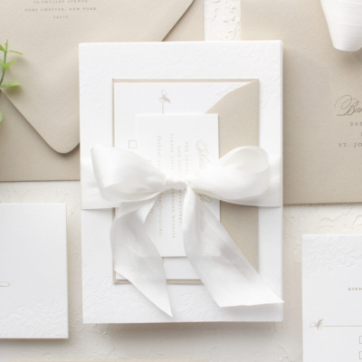 bow wedding invitations