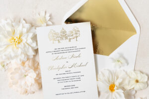 bronx zoo venue illustration wedding invitations