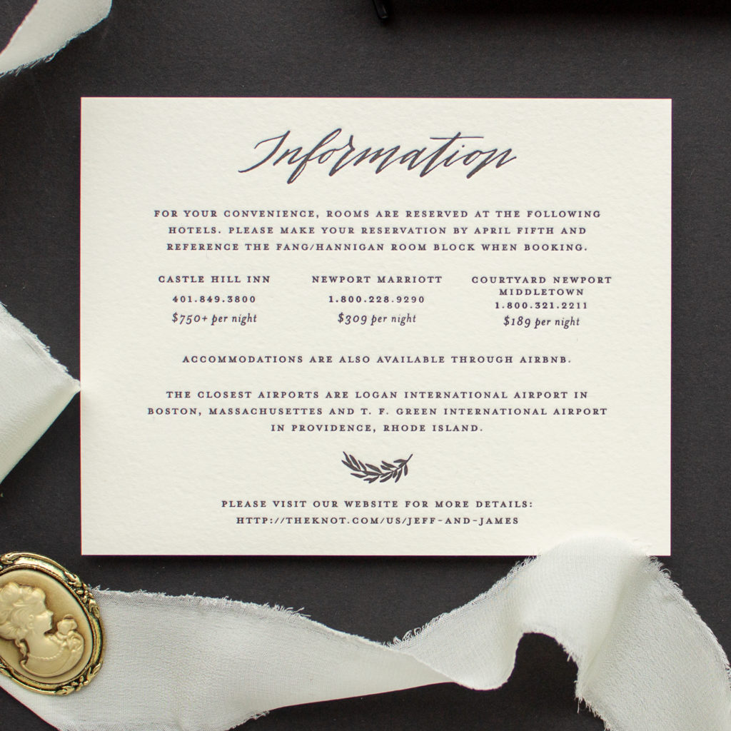 calligraphy information insert card