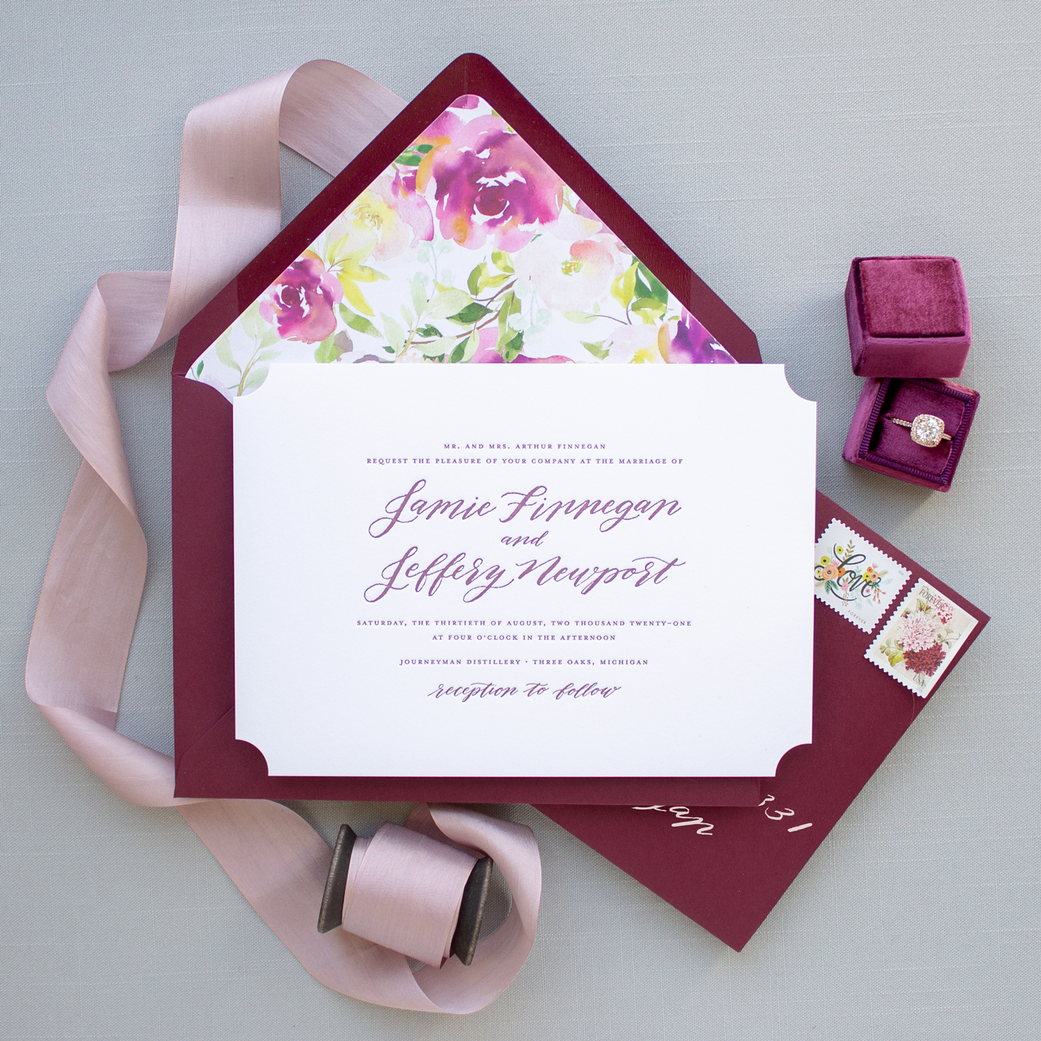 custom calligraphy wedding invitations
