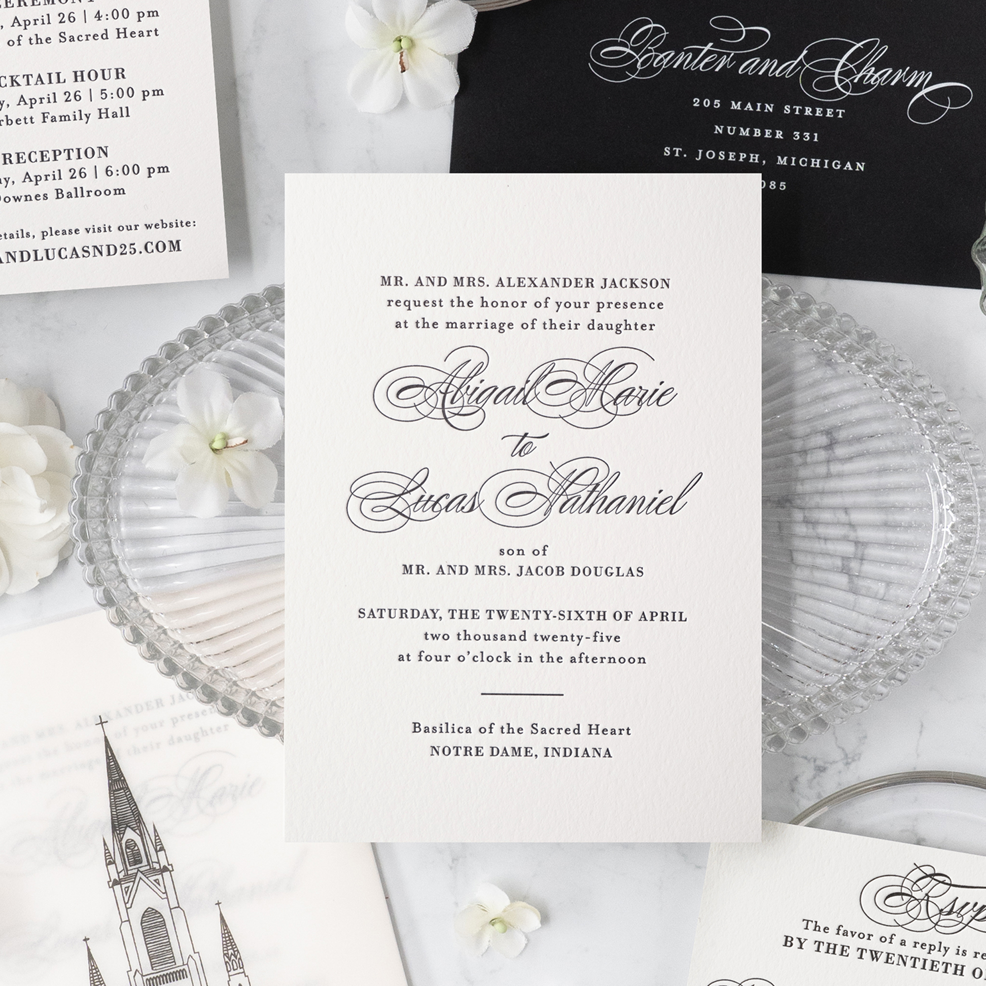 classic wedding invitation suite vellum folder