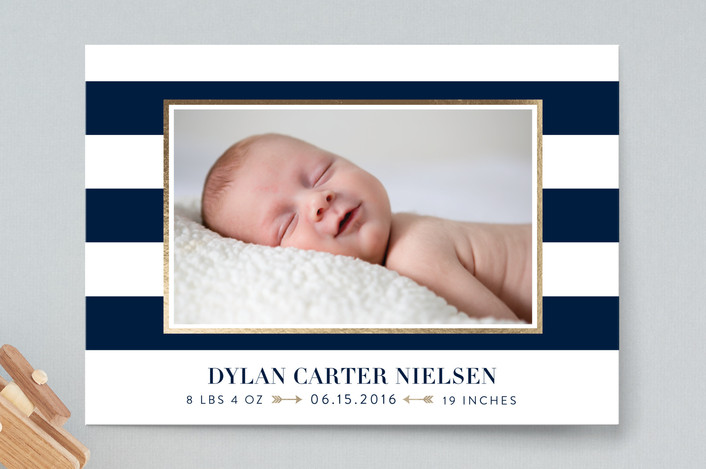 Classic Stripe Birth Announcement for Minted