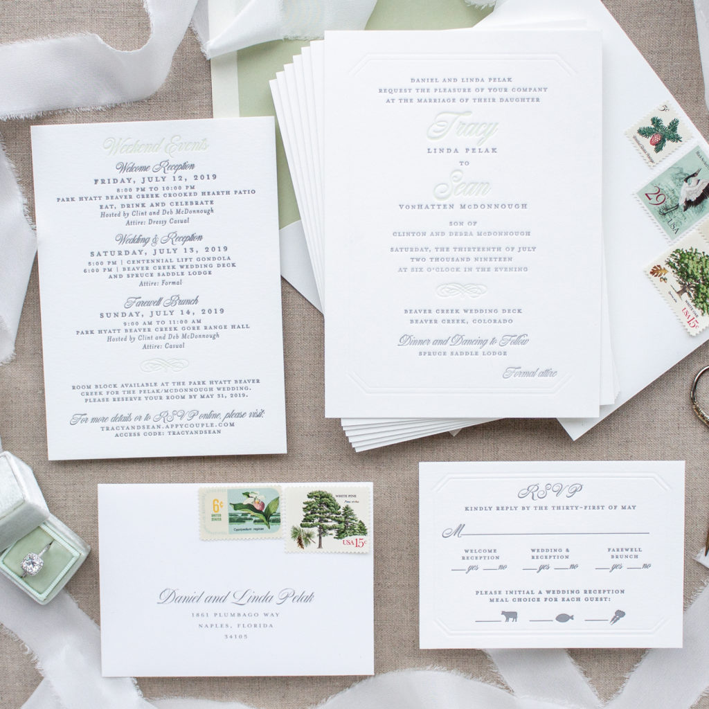 Formal Invitations For Destination Wedding In The Mountains 