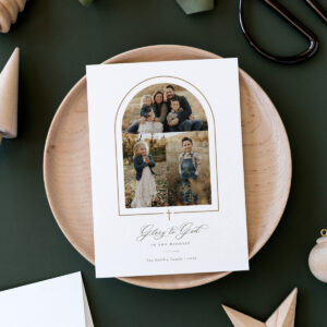 religious christmas photo card with cross