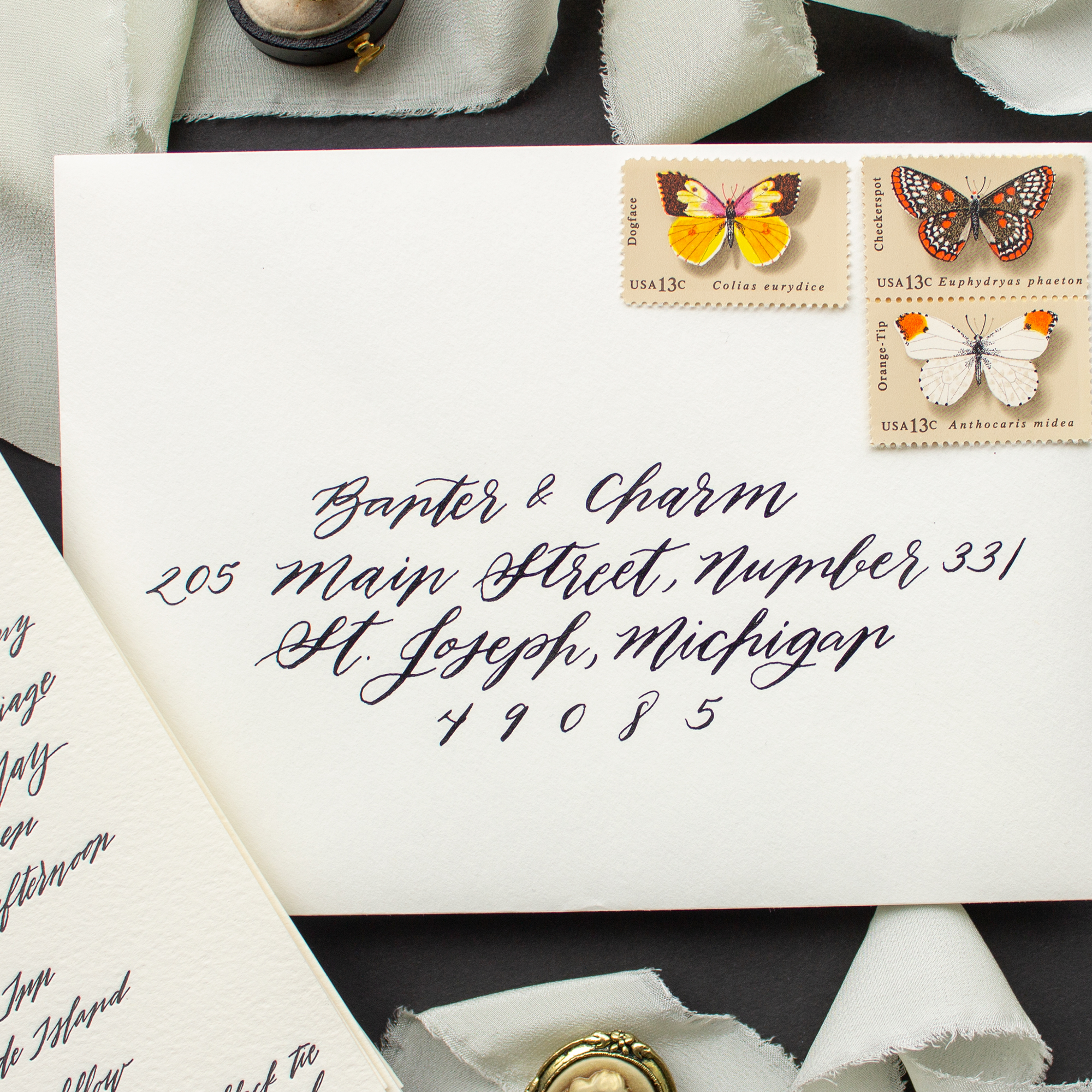 custom calligraphy wedding envelope