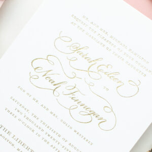 custom hand calligraphy gold foil