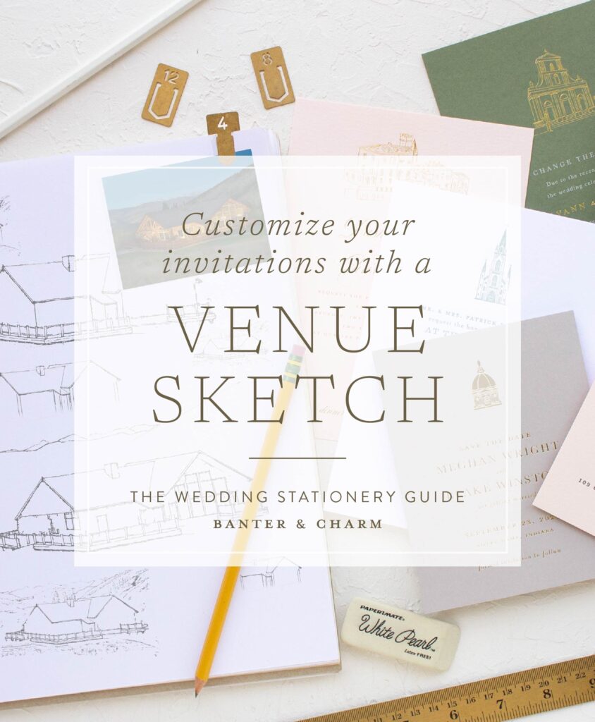 wedding invitation venue sketch