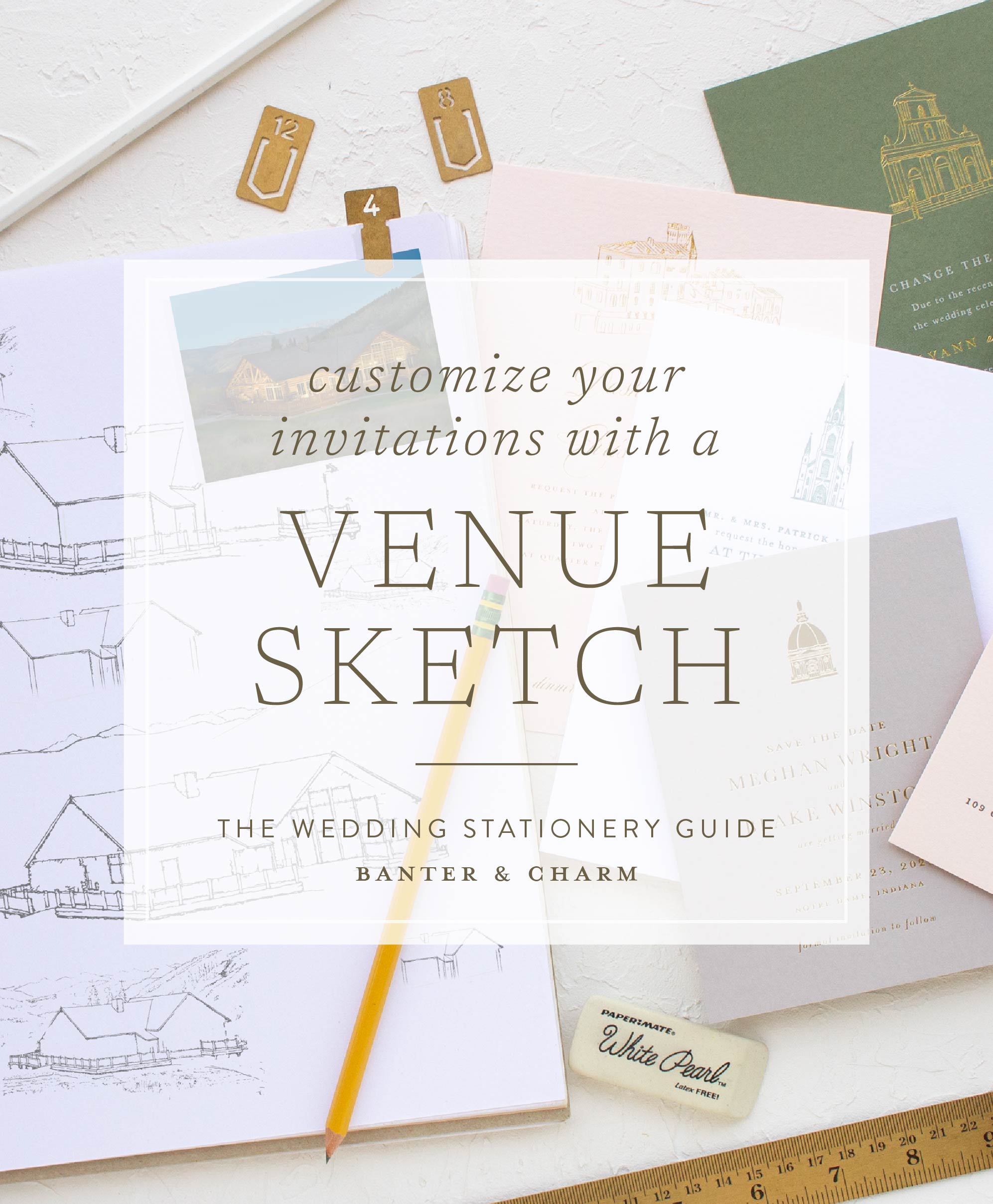 customize invitations with a venue sketch