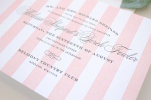 letterpress stripes invitation