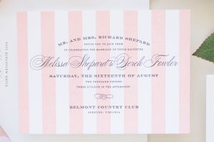 striped letterpress invitations