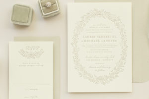 letterpress invitations in neutral colors