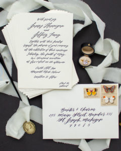 modern calligraphy invitations for Rhode Island wedding