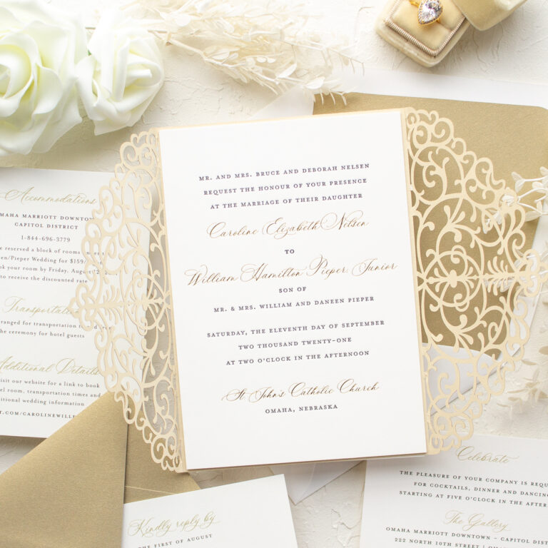 Laser Cut Wedding Invitations | Caroline | Banter and Charm