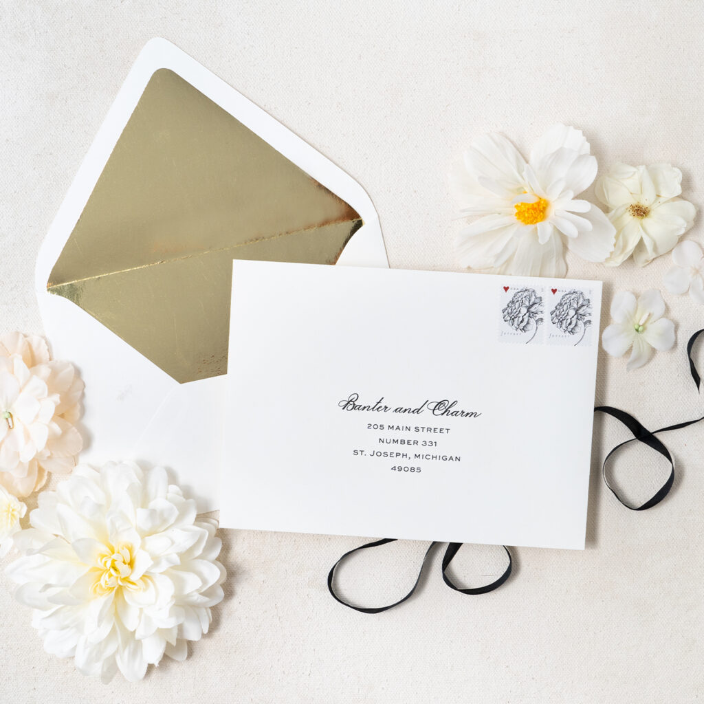 gold foil envelope liner