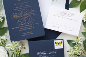 gold foil stamp wedding invitation
