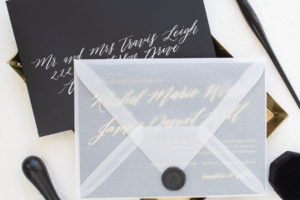 black and gold wedding invitations