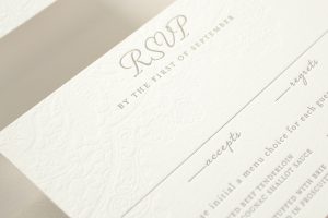 Letterpress RSVP card with meal choices