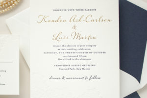gold foil stamped wedding invitations
