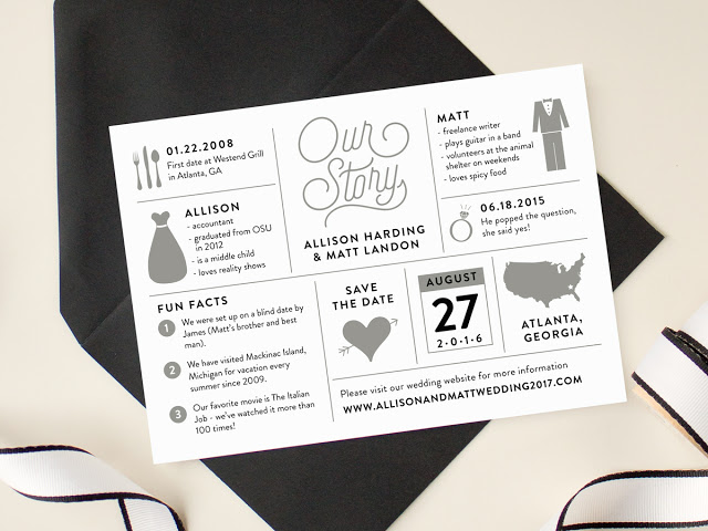 modern infographic design wedding save the date cards