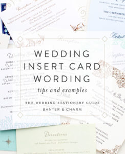 wedding insert card wording