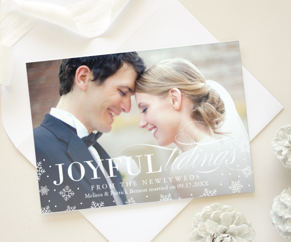 just married christmas photo cards