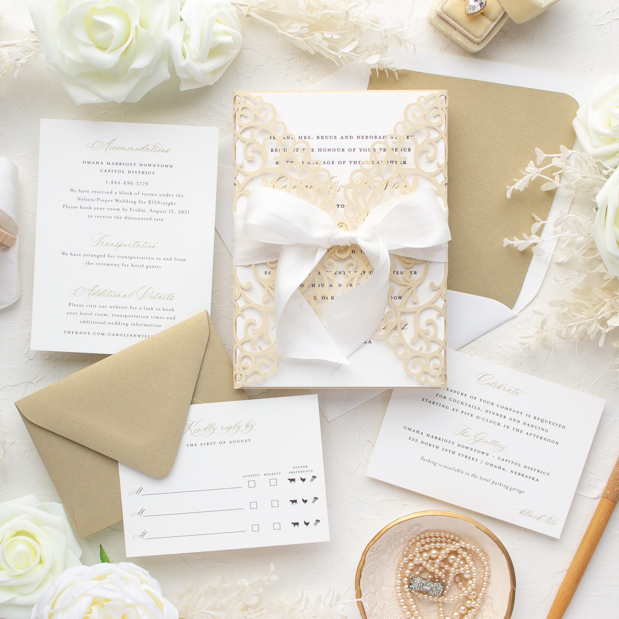 Laser cut wedding invitations