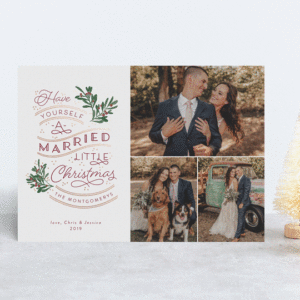 married little christmas newlywed first christmas card