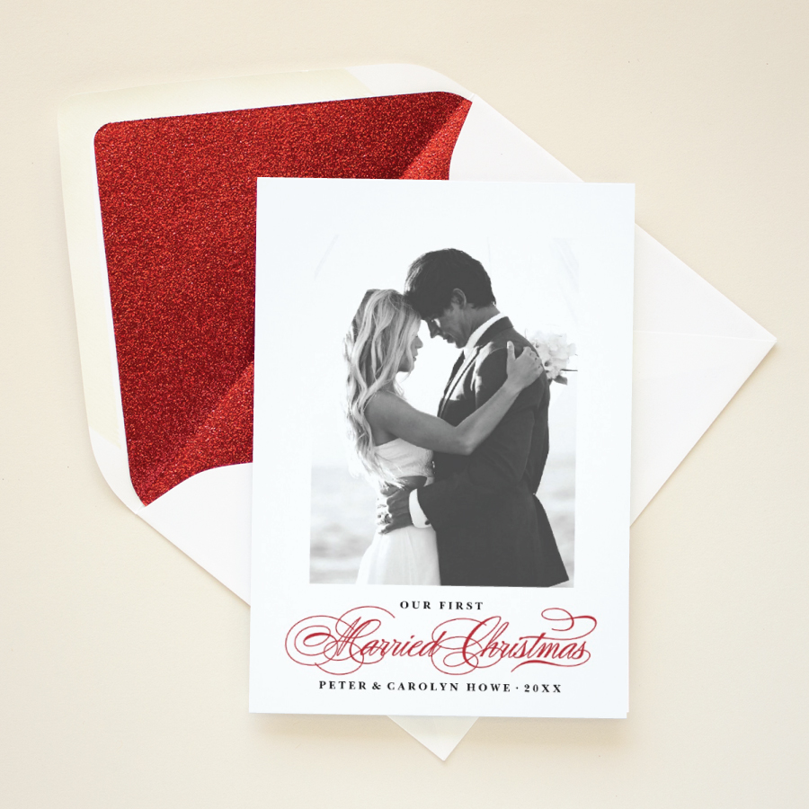 first married christmas card for newlyweds