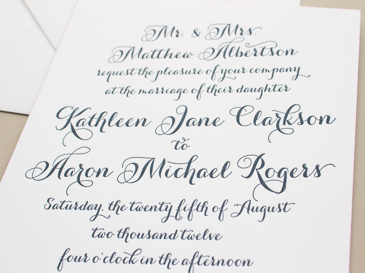 calligraphy script wedding invitations