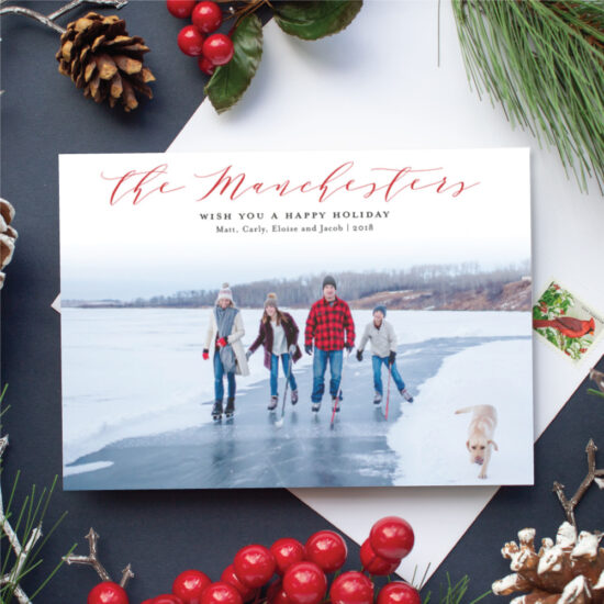 family name holiday photo card for Minted
