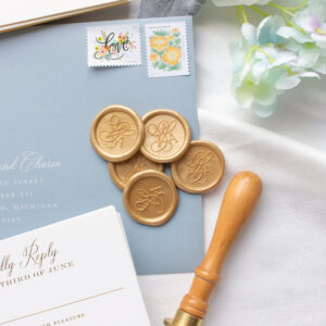 monogram wax seal stickers