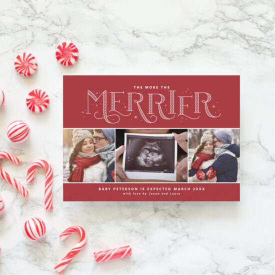 more the merrier christmas pregnancy announcement