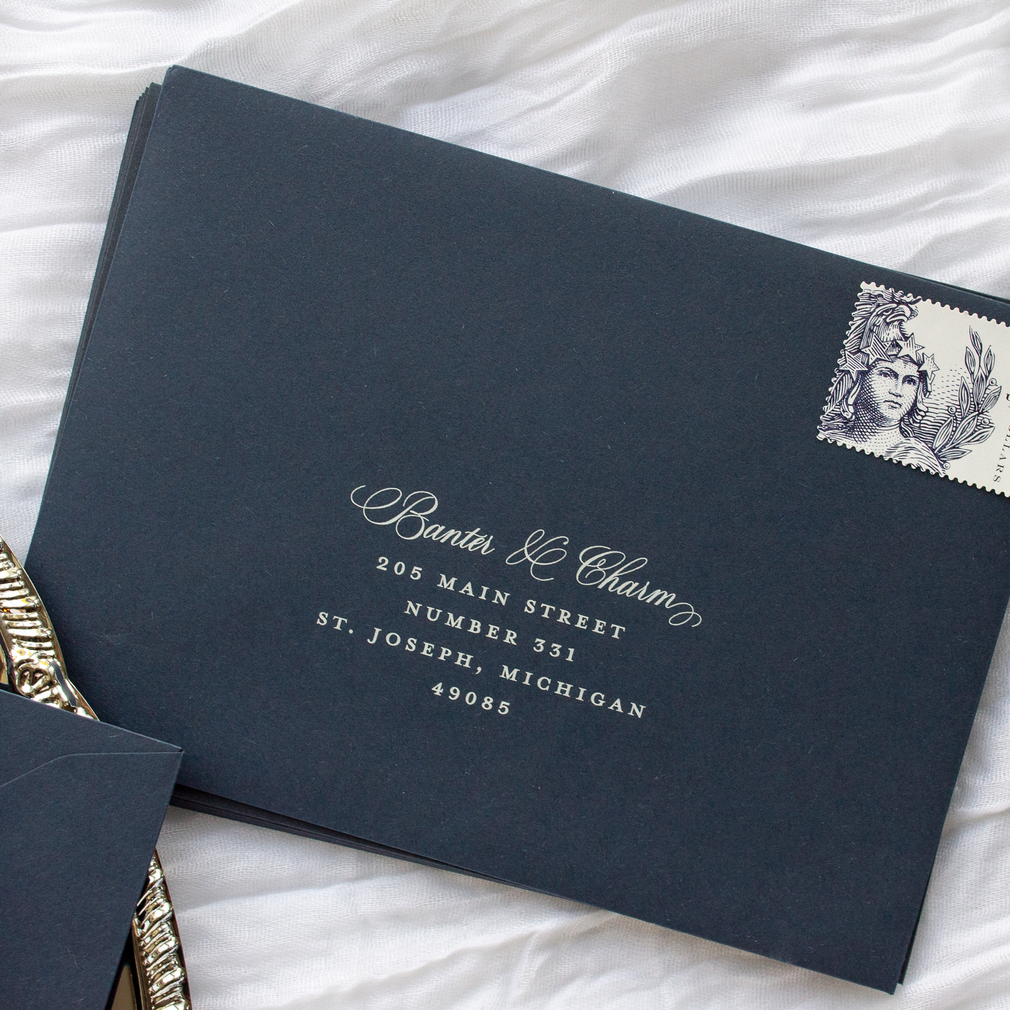 navy wedding invitations envelopes